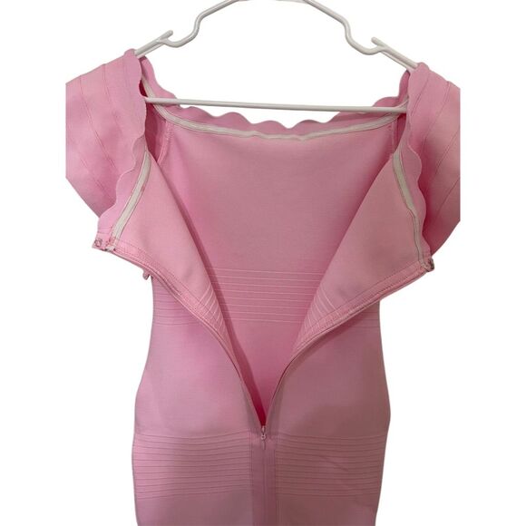 NWOT Bodycon Collection Dusty Pink Billie Off Shoulder Bandage Midi Dress Size S - Picture 4 of 7